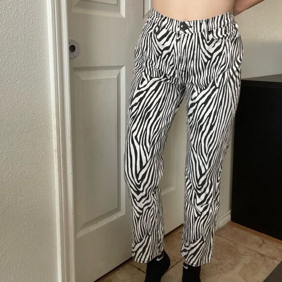 FRAME Le High Straight Zebra Jeans Size 31 Animal Print‎ - Picture 1 of 4